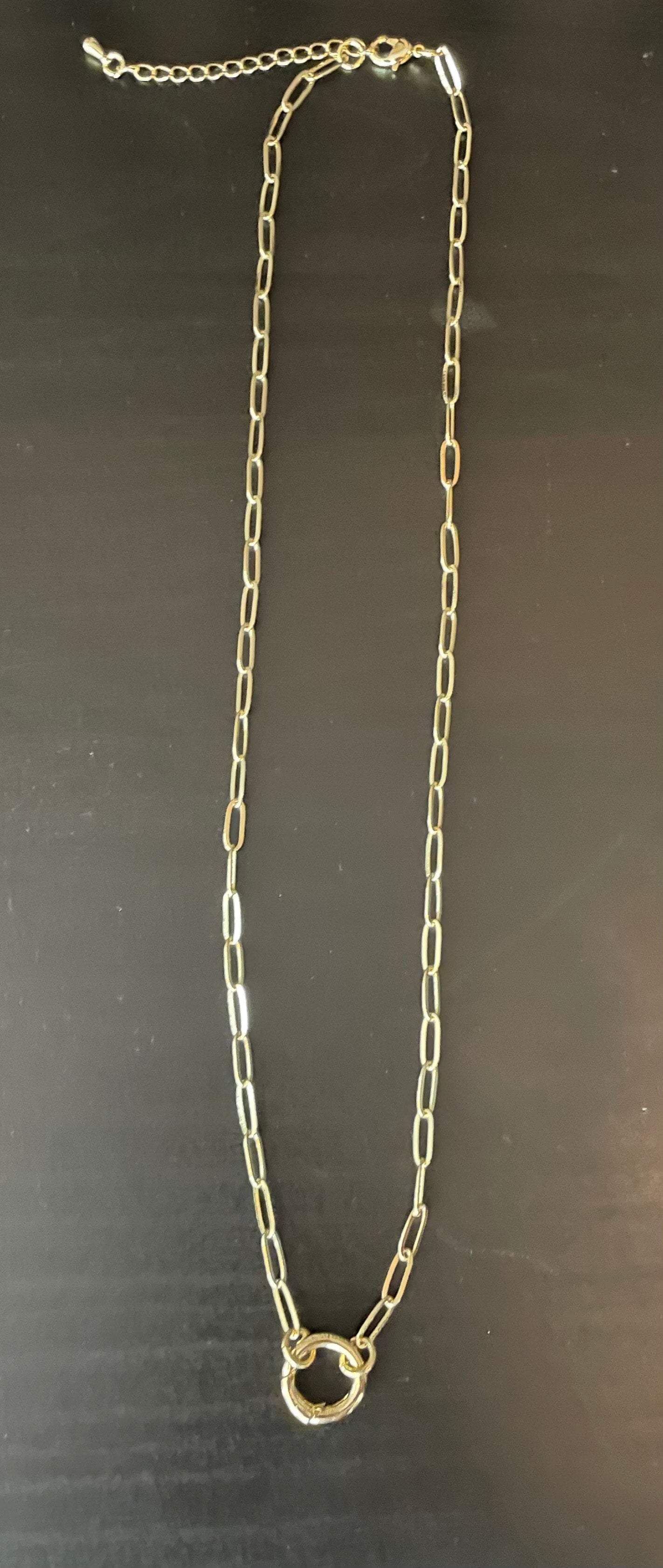 Keðja "paperclip" með hring *