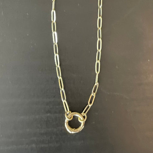 Keðja "paperclip" með hring *